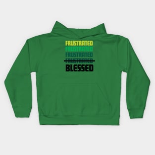 frustrated blessed-green Kids Hoodie